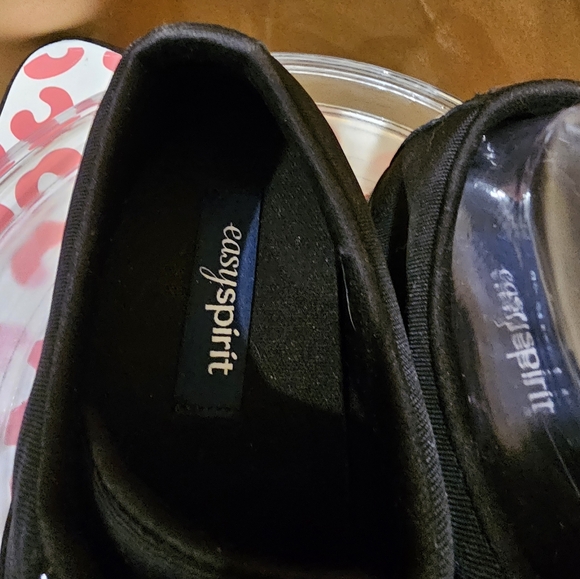 K Easy Spirit Waling Shoes Womens Size 9 Black Leather (Suede) Lace Up On Cue - Picture 8 of 9